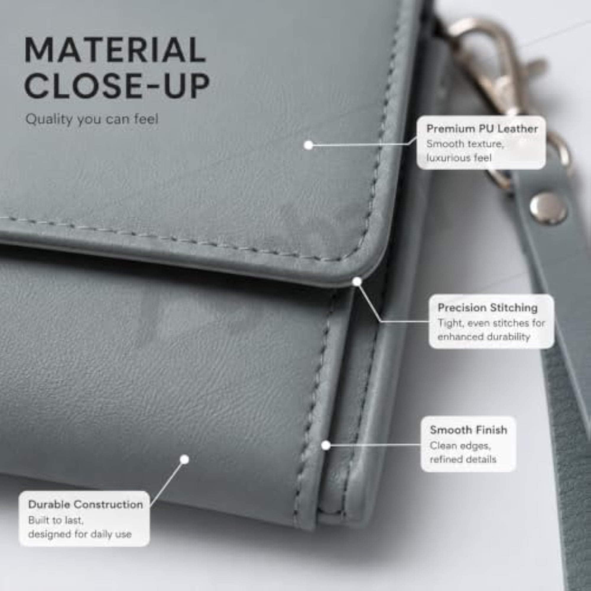 PU Leather Document Folder with Magnetic Closure